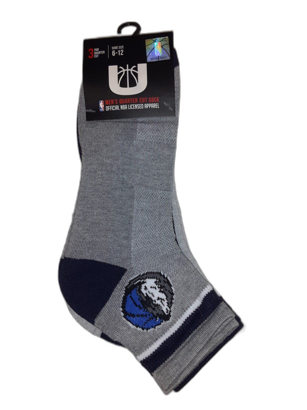 Nba Ultra Dallas Mavericks 3 pack Quarter Cut Socks Shoe Size 6-12 NWT